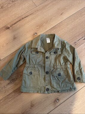 Carter's Olive Green Button-Front Kids Utility Jacket